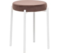 Табурет Leset Авис профиль, металл белый, велюр ULTRA CHOCOLATE шоколад 3001-1203