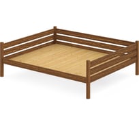 Тахта двуспальная Solarius из массива сосны, со сплошным основанием, 180x180 см, габариты 190x190 см, цвет темного дуба tahta180-180temd-full