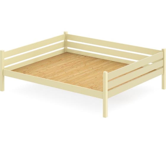 Тахта двуспальная Solarius из массива сосны, со сплошным основанием, 160x180 см, габариты 170x190 см, цвет ванили tahta160-180van-full 1