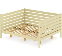 Тахта двуспальная Solarius из массива сосны с ортопедическим основанием и высокими бортиками, 140x190 см, габариты 150x200 см, цвет ванили tahta-spin140-190van-orto