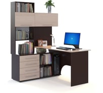 Стол компьютерный СОКОЛ КСТ-14.1 левый венге/беленый дуб 00-00015783