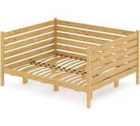 Тахта двуспальная Solarius из массива сосны с ортопедическим основанием и высокими бортиками, 160x170 см, габариты 170x180 см, лакированная tahta-spin160-170lak-orto