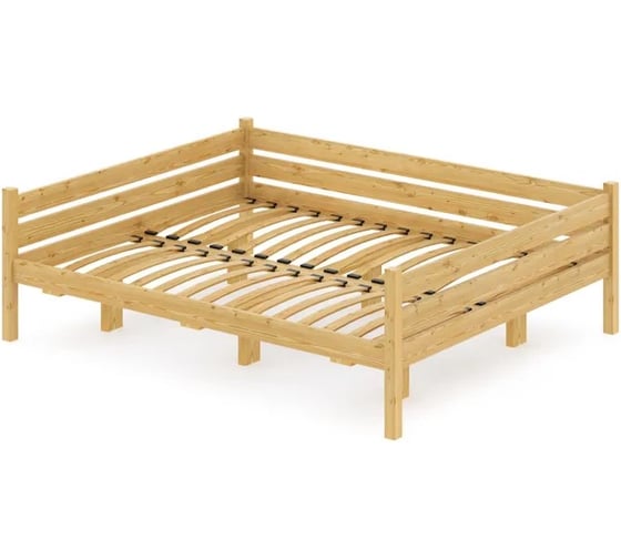 Тахта двуспальная Solarius из массива сосны с ортопедическим основанием, 120x170 см, габариты 130x180 см, без покраски tahta120-170-orto 1