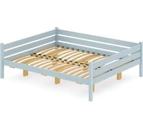 Тахта двуспальная Solarius из массива сосны с ортопедическим основанием, 160x190 см, габариты 170x200 см, цвет голубой tahta160-190gol-orto