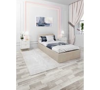 Кровать односпальная Solarius Лагуна с ортопедическим основанием, из ДСП с мягкой обивкой, 90x200 см (габариты 95x206), цвет бежевый kr-laguna90beg-orto