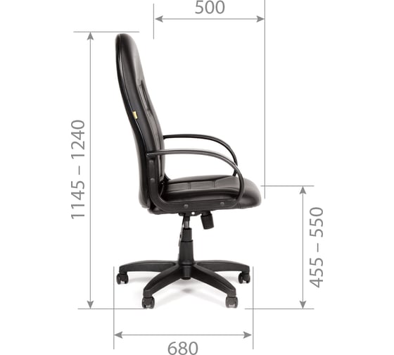 Компьютерное кресло CHAIRMAN 727 кожзам черный 00-06098211