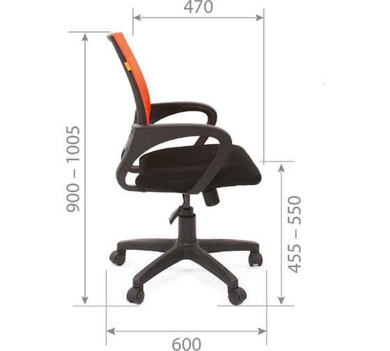 Компьютерное кресло CHAIRMAN 696 черно-оранжевый 00-07013172