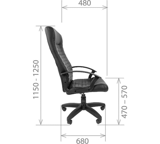 Компьютерное кресло CHAIRMAN Стандарт СТ-80 экокожа черный 00-07033359