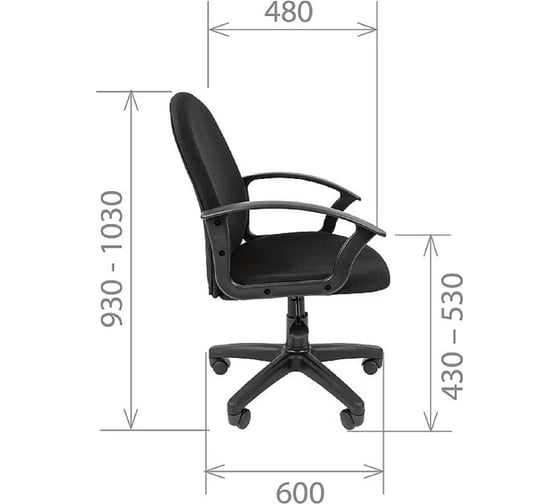 Компьютерное кресло CHAIRMAN Стандарт СТ-81 ткань С-3 черный 00-07033362