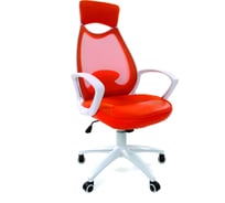 Компьютерное кресло CHAIRMAN 840 белый пластик ткань/сетка оранжевый 00-07025298