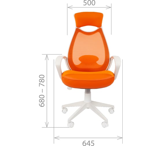 Компьютерное кресло CHAIRMAN 840 белый пластик ткань/сетка оранжевый 00-07025298