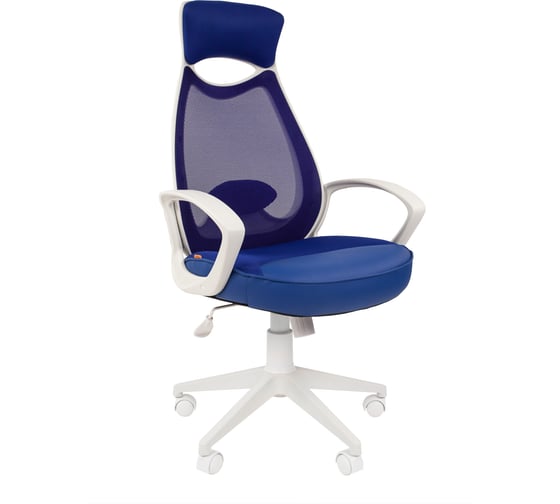 Компьютерное кресло CHAIRMAN 840 белый пластик TW10\TW-05 синий 00-07025301 1
