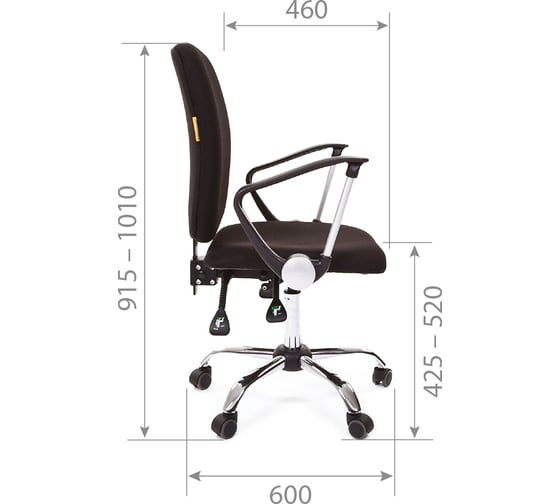 Компьютерное кресло CHAIRMAN 9801 15-21 черный хром N-А 00-07002745