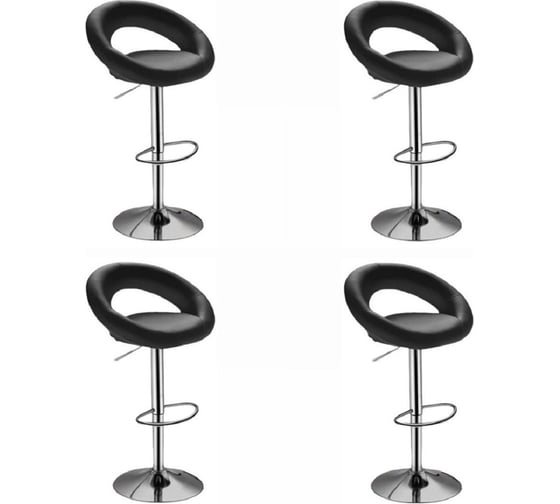 Стул барный Hesby Serene комплект 4 шт, черный, хром HSBI_B007_black_4 1