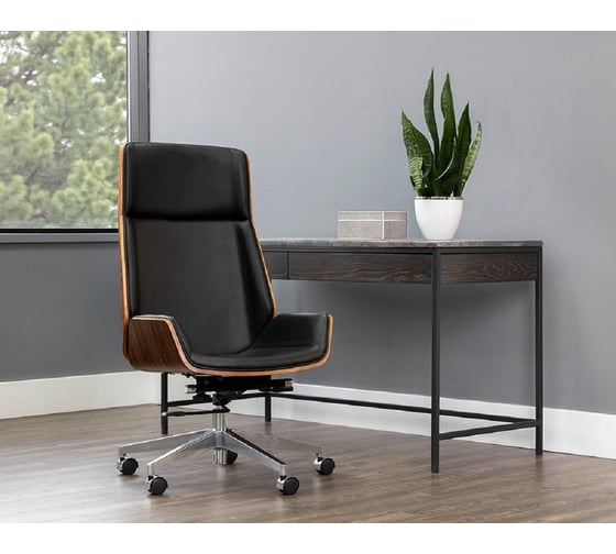 Стул компьютерный Hesby Cadence черный, коричневый HSBI_TG2586