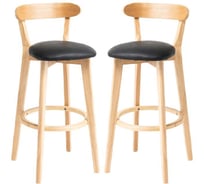 Стул барный Hesby Elevate Zenith комплект 2 шт, бежевый, черный HSBI_B016_wooden_2