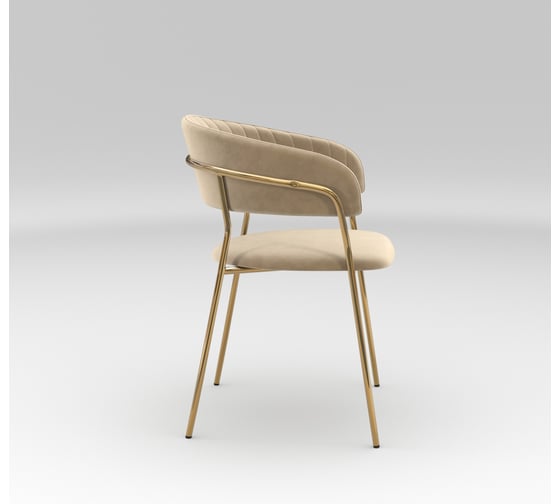 Стул Hesby Whispered Fusion бежевый, золотой комплект 2 шт, HSBI_DC72_beige_2