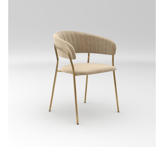 Стул Hesby Whispered Fusion бежевый, золотой комплект 2 шт, HSBI_DC72_beige_2