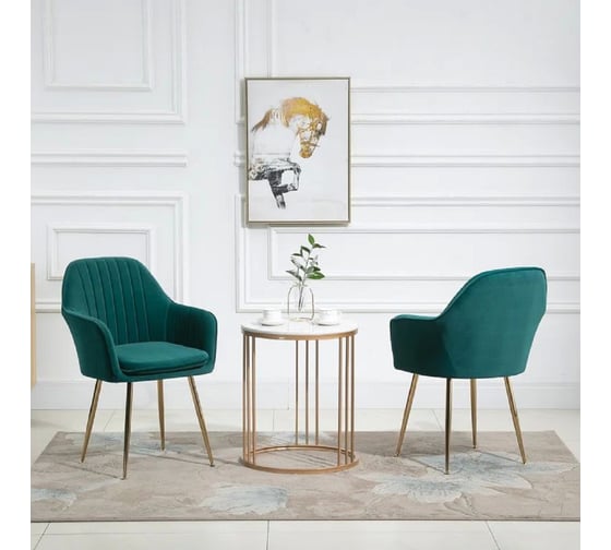 Стул Hesby Tranquil Synchrony комплект 2 шт, зеленый, золотой HSBI_Y607_green_2