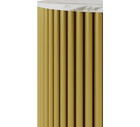 Стол круглый журнальный GENGLASS с металлическим подстольем 400х400 мм, TRUBIS Wood, золотое подстолье, столешница белый мрамор 40 см GGT-03-1-5-S-40
