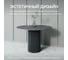 Стол круглый обеденный GENGLASS с металлическим подстольем 400х400 мм, TRUBIS Wood, черное подстолье, столешница черный мрамор 110 см GGT-03-2-4-L-110 10