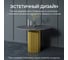 Стол круглый обеденный GENGLASS с металлическим подстольем 400х400 мм, TRUBIS Wood, золотое подстолье, столешница черный мрамор 110 см GGT-03-1-4-L-110 10