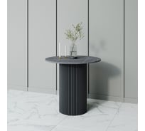 Стол круглый обеденный GENGLASS с металлическим подстольем 400х400 мм, TRUBIS Wood, черное подстолье, столешница черный мрамор 80 см GGT-03-2-4-L-80