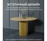 Стол круглый обеденный GENGLASS с металлическим подстольем 400х400 мм, TRUBIS Wood, золотое подстолье, столешница орех 120 см GGT-03-1-1-L-120 14