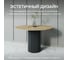 Стол круглый обеденный GENGLASS с металлическим подстольем 400х400 мм, TRUBIS Wood, черное подстолье, столешница орех 120 см GGT-03-2-1-L-120 15