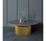 Стол круглый обеденный GENGLASS с металлическим подстольем 600х600 мм, TRUBIS Wood, золотое подстолье, столешница черный мрамор 120 см GGT-03-1-4-M-120 1