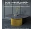 Стол круглый обеденный GENGLASS с металлическим подстольем 600х600 мм, TRUBIS Wood, золотое подстолье, столешница черный мрамор 120 см GGT-03-1-4-M-120 10