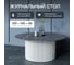 Стол круглый обеденный GENGLASS с металлическим подстольем 600х600 мм, TRUBIS Wood, белое подстолье, столешница черный мрамор 100 см GGT-03-3-4-M-100 5