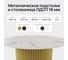 Стол круглый обеденный GENGLASS с металлическим подстольем 600х600 мм, TRUBIS Wood, золотое подстолье, столешница белый мрамор 100 см GGT-03-1-5-M-100 3