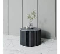 Стол круглый обеденный GENGLASS с металлическим подстольем 600х600 мм, TRUBIS Wood, черное подстолье, столешница черный мрамор 60 см GGT-03-2-4-M-60