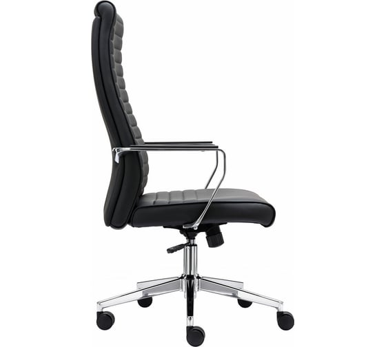 Кресло BRAUBERG PREMIUM Solo EX-730, алюминий, хром, экокожа, черное 532936