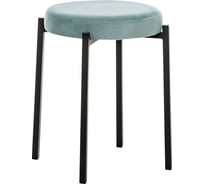 Табурет Leset Авис профиль, металл черный, велюр ULTRA MINT Ментол 3001-1235