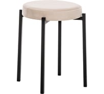 Табурет Leset Авис профиль, металл черный, велюр ULTRA SAND Песок 3001-1240