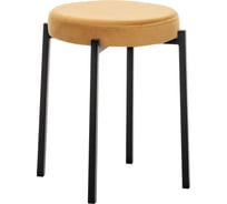 Табурет Leset Авис профиль, металл черный, велюр ULTRA MUSTARD горчичный 3001-1238
