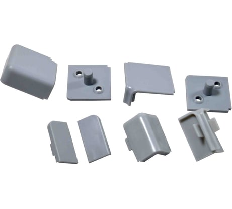 Фурнитура к плинтусу для столешниц GRACE ПВХ 25х10 мм серый, комплект УТ000051504