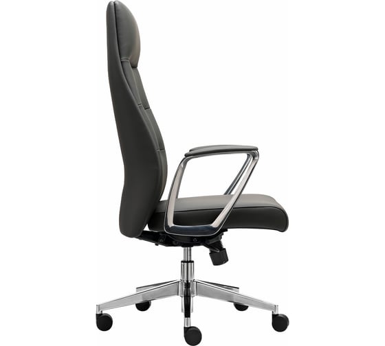 Кресло BRABIX PREMIUM Adept EX-752, синхромеханизм, алюминий, экокожа, черное 532930