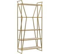Стеллаж GreenWeen OSLO MINI, золотой каркас, полки керамика Ivory, 800x330x1710 мм GW-OSLO-MINI-G-KI