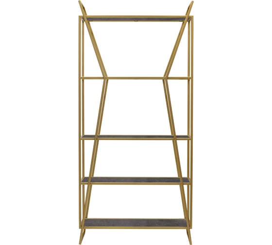 Стеллаж GreenWeen OSLO MINI, золотой каркас, полки керамика Antracite, 800x330x1710 мм GW-OSLO-MINI-G-KA