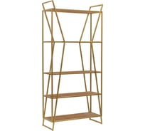 Стеллаж GreenWeen OSLO MINI, золотой каркас, полки ЛДСП Робиния, 800x330x1710 мм GW-OSLO-MINI-G-LD-R