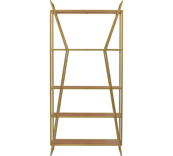 Стеллаж GreenWeen OSLO MINI, золотой каркас, полки ЛДСП Робиния, 800x330x1710 мм GW-OSLO-MINI-G-LD-R