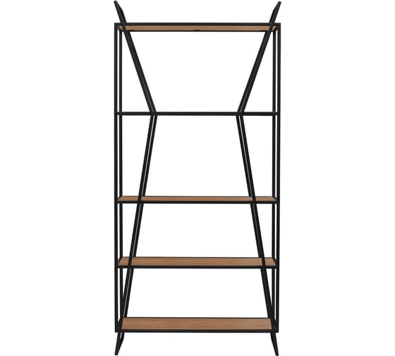 Стеллаж GreenWeen OSLO MINI, черный каркас, полки ЛДСП Робиния, 800x330x1710 мм GW-OSLO-MINI-B-LD-R