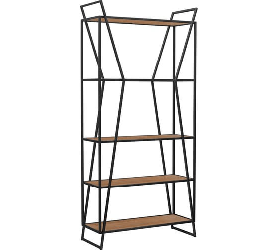 Стеллаж GreenWeen OSLO MINI, черный каркас, полки ЛДСП Робиния, 800x330x1710 мм GW-OSLO-MINI-B-LD-R