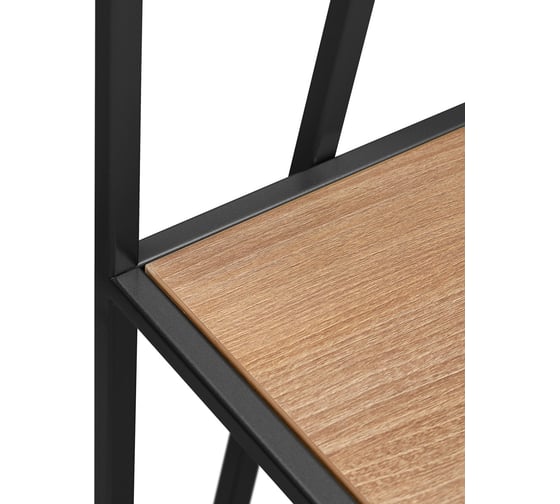 Стеллаж GreenWeen OSLO MINI, черный каркас, полки ЛДСП Робиния, 800x330x1710 мм GW-OSLO-MINI-B-LD-R