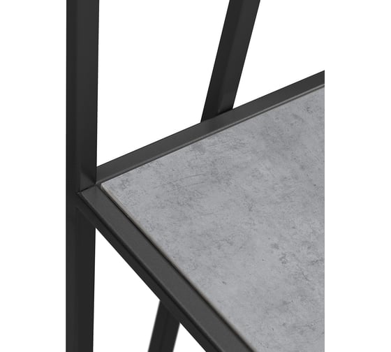 Стеллаж GreenWeen OSLO MINI, черный каркас, полки ЛДСП Бетон светлый, 800x330x1710 мм GW-OSLO-MINI-B-LD-BETSVET
