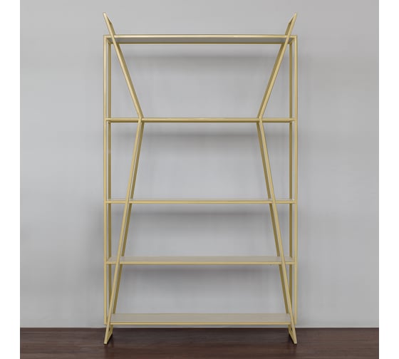 Стеллаж GreenWeen OSLO, золотой каркас, полки керамика Ivory, 1000x330x1710 мм GW-OSLO-G-KI