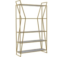 Стеллаж GreenWeen OSLO, золотой каркас, полки ЛДСП Бетон светлый, 1000x330x1710 мм GW-OSLO-G-LD-BETSVET